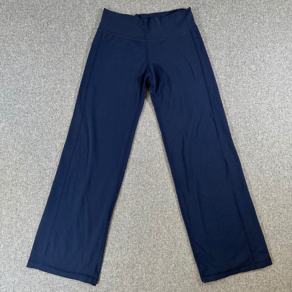Lululemon Groove Pants Navy Blue Flare Leg Yoga Trousers Womens 28W 30L